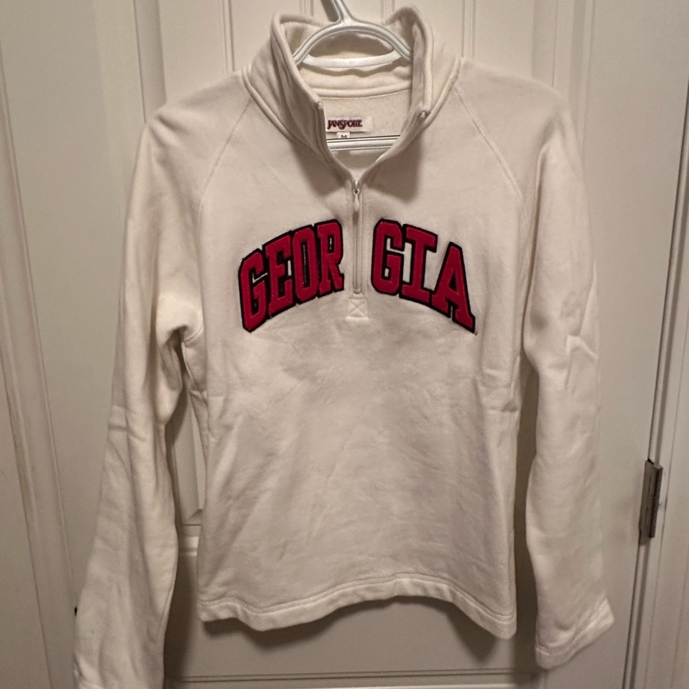 Jansport White and Red Georgia Bulldogs Women's Zip. Up Sweatshirt